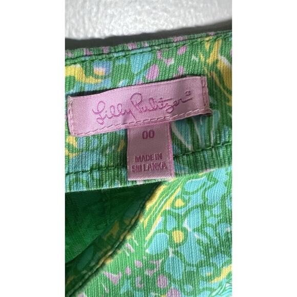 Lilly Pulitzer Shorts 00 Deenie Short Multi Sun Dance Aqua Pink Green Floral - Picture 6 of 8